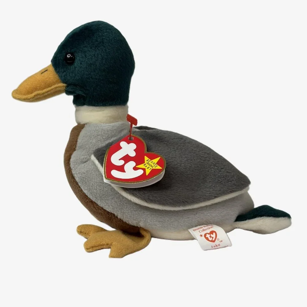 Ty Beanie Baby Jake Mallard Duck Plush w/ Tag Vintage 1997 Beanie Babies